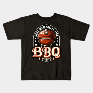 Real Men Smell Like BBQ Barbeque Grill Kids T-Shirt